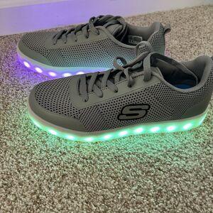 Sketchers Energy Lights Grey Circulux Multicolor Light Up Men’s Shoes Sz 7.5